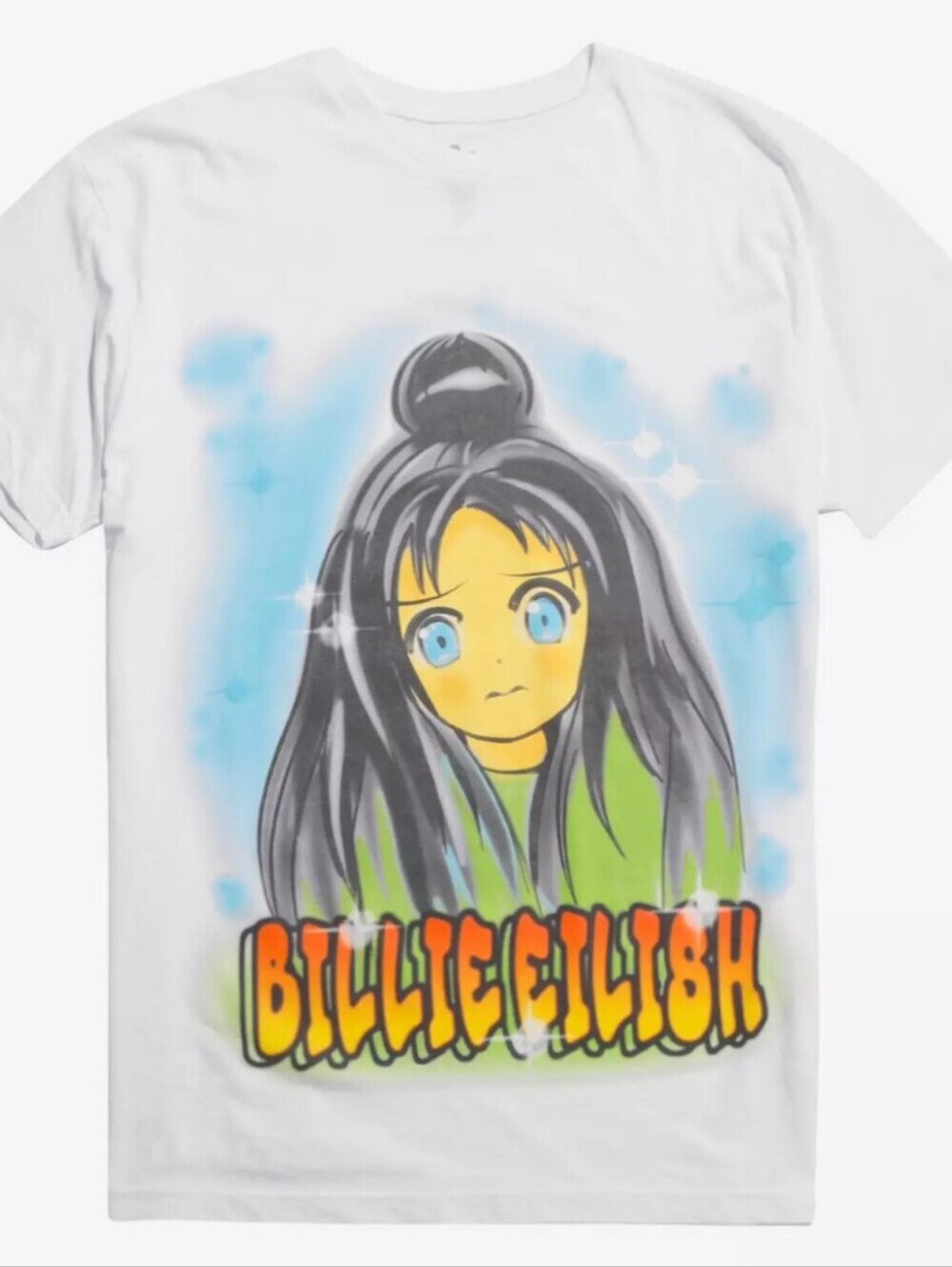 Billie Eilish Anime Face Tee Shirt Size Large